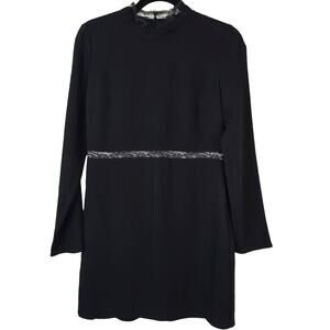 Babaton Cody Dress Women's 4 Black Lace Neckline Waist Dark Romantic Whimsigoth